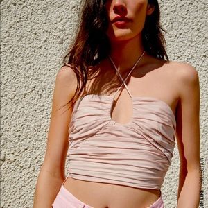 Zara halter draped crop top